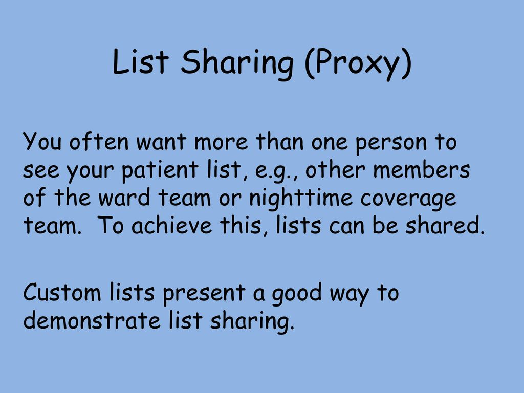 List Sharing (Proxy)