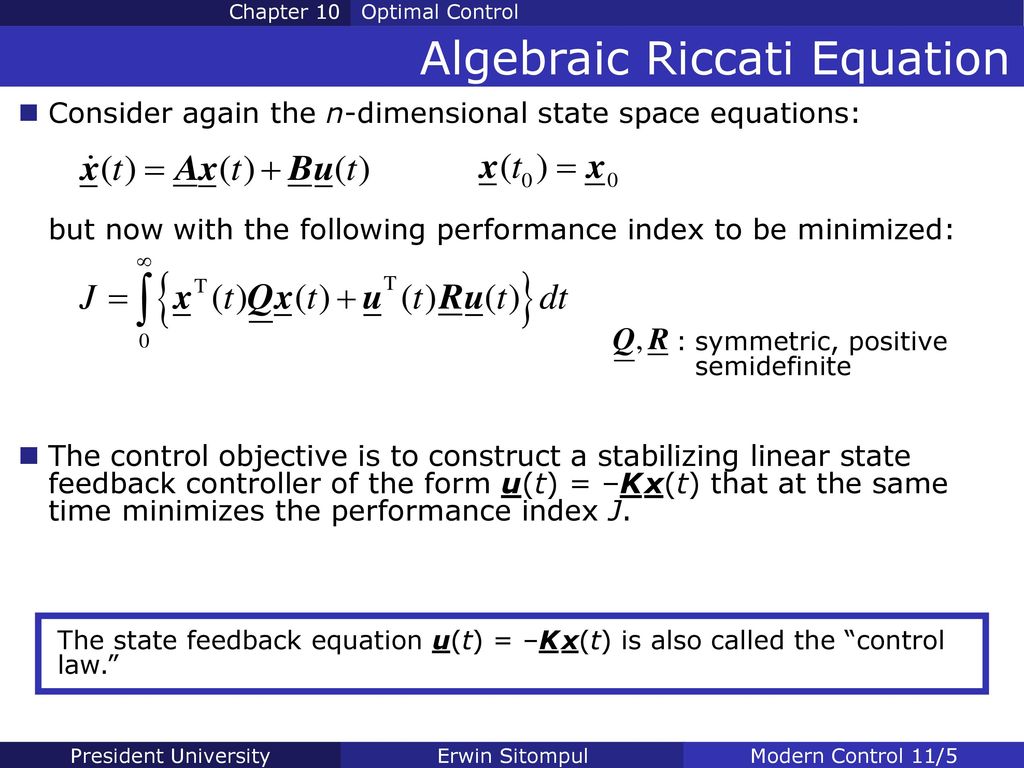 Chapter 10 Optimal Control Homework 10 Consider again the control ...