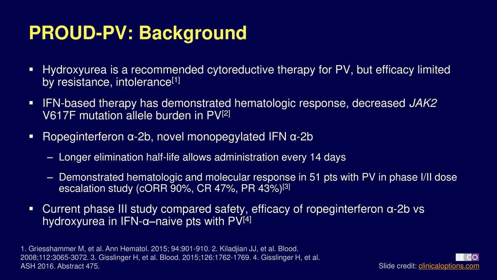 Phase Iii Proud Pv Ropeginterferon A 2b Noninferior To