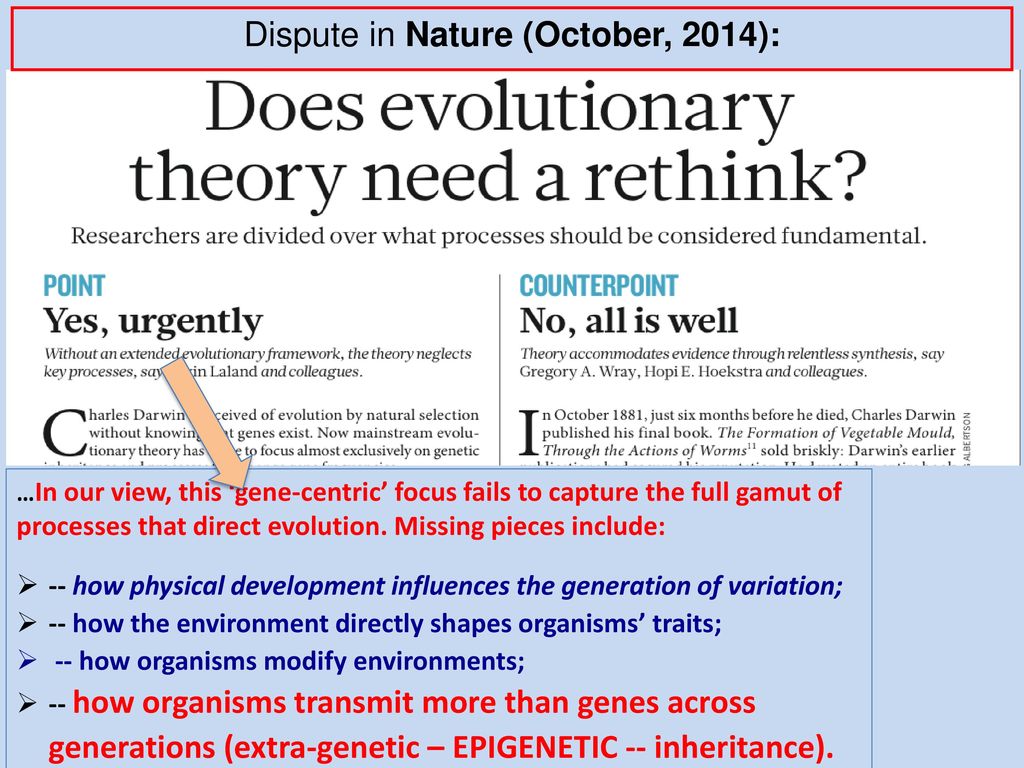 On the advent of the new EVOLUTIONARY SYNTHESIS in BIOLOGY - ppt download