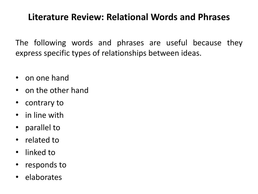 terms to use in literature review