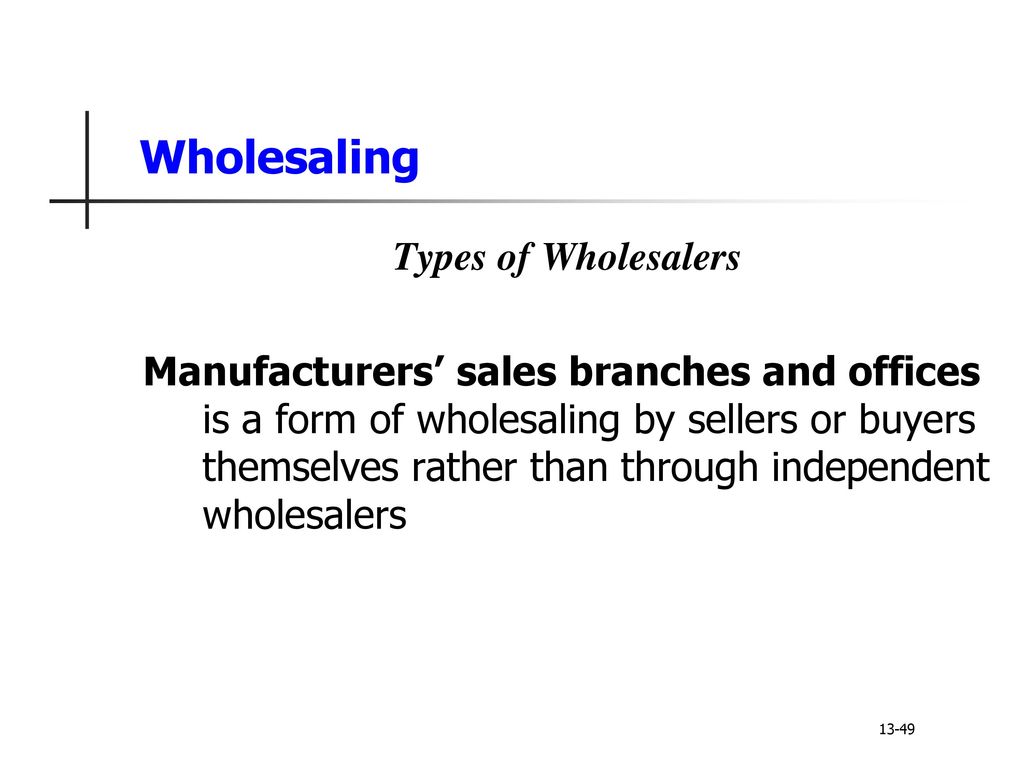 Wholesaling Types of Wholesalers
