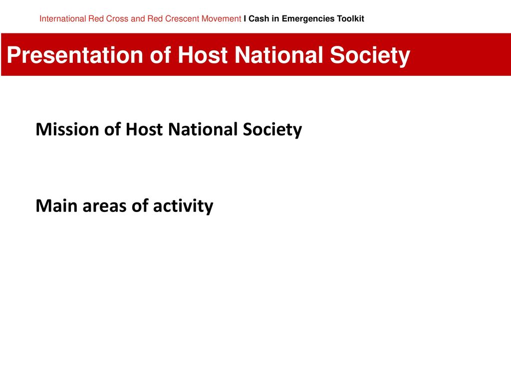 Presentation of Host National Society
