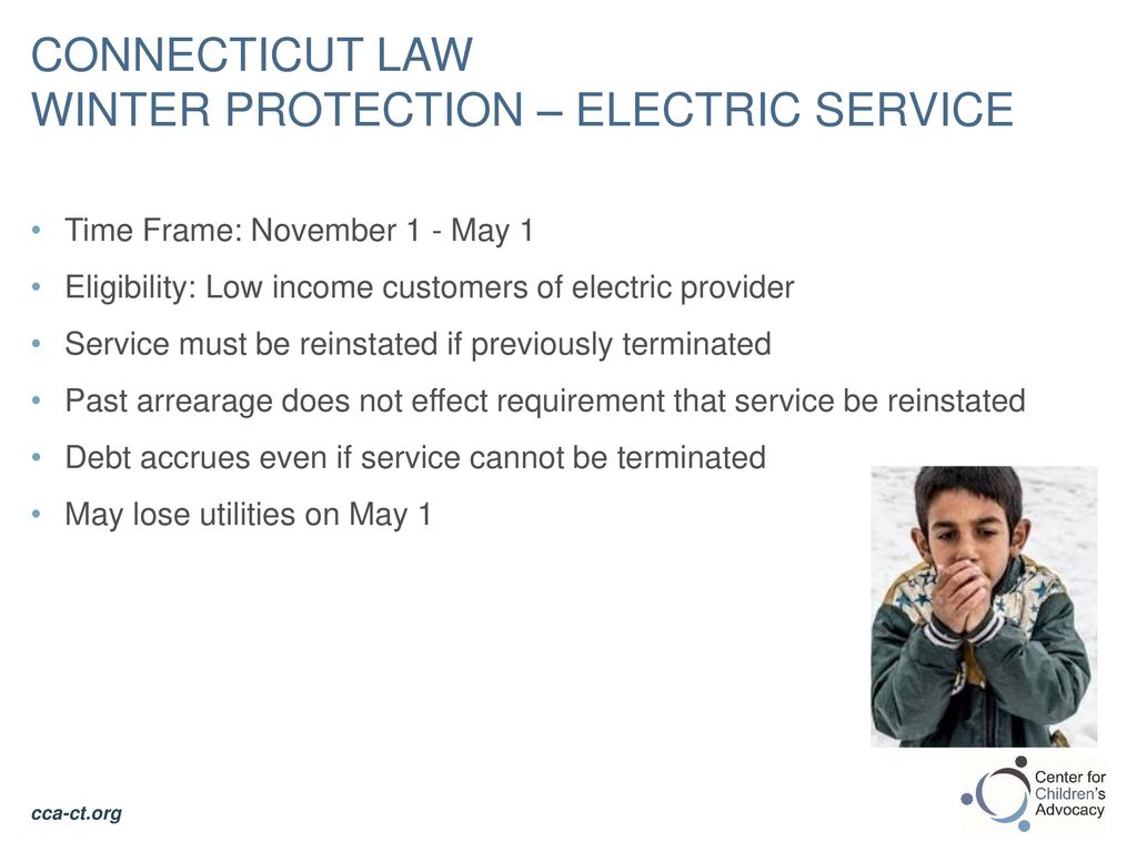 Connecticut Law Winter Protection – Electric Service