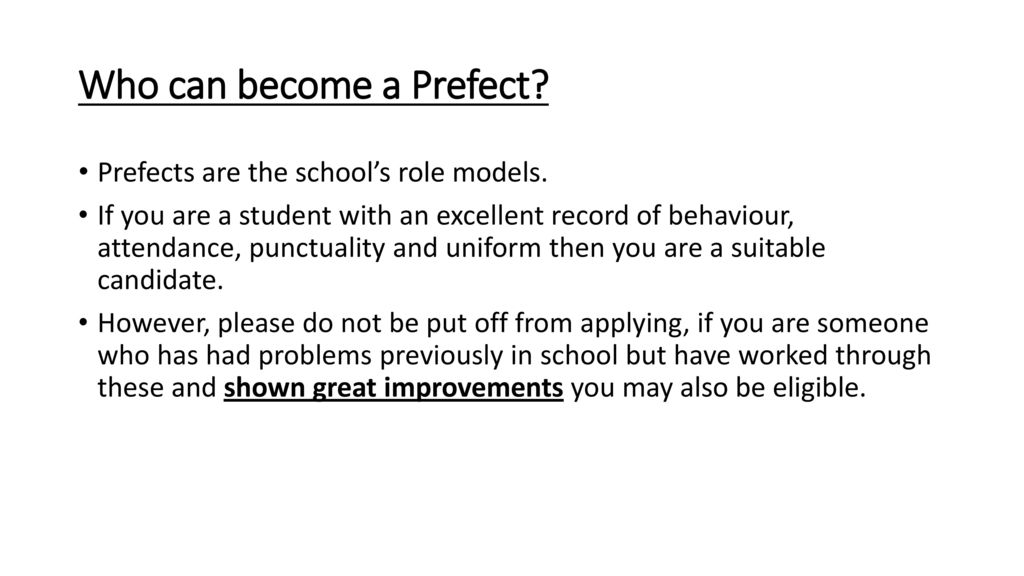 why do you want to be a school prefect