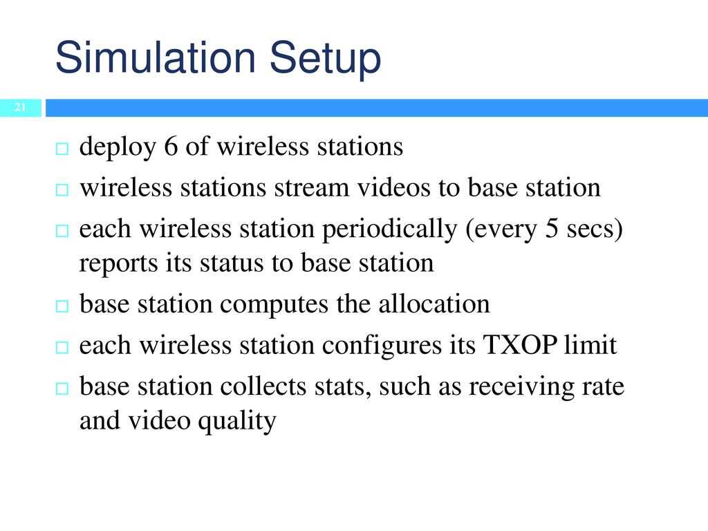 Simulation Setup deploy 6 of wireless stations