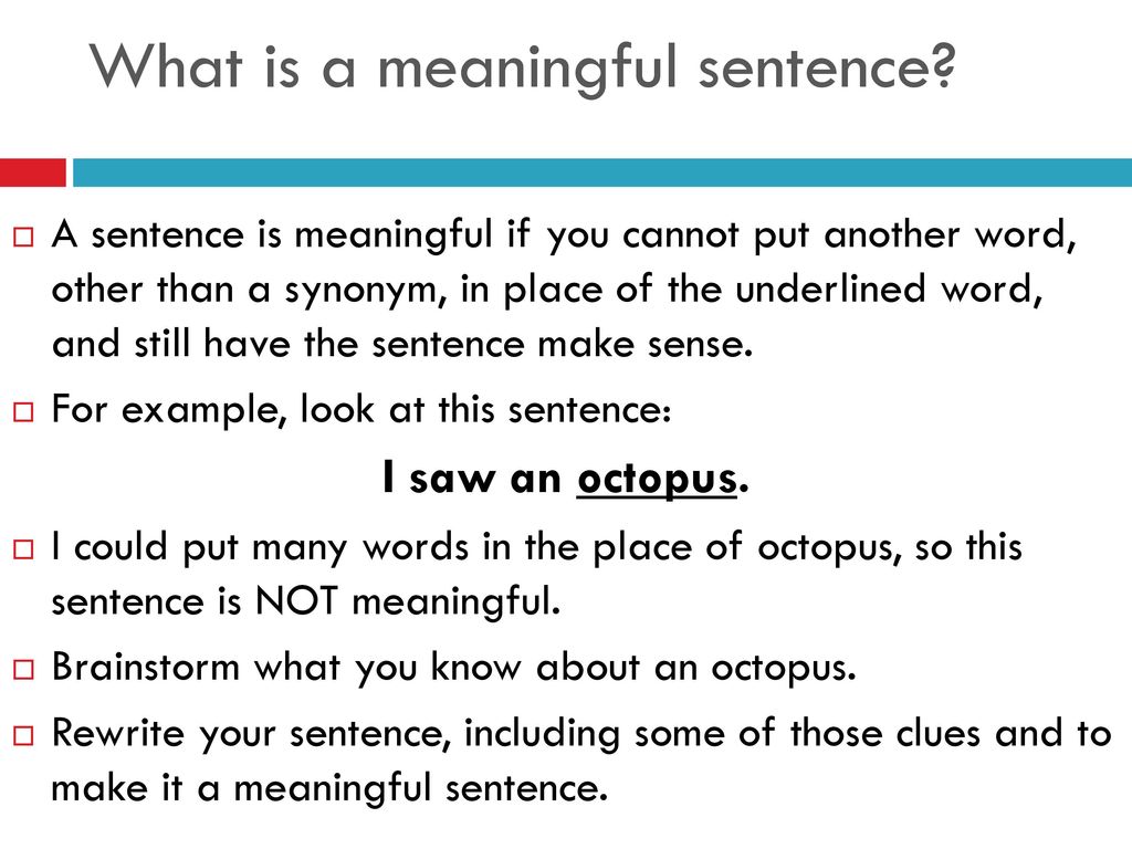 how to write a meaningful sentence