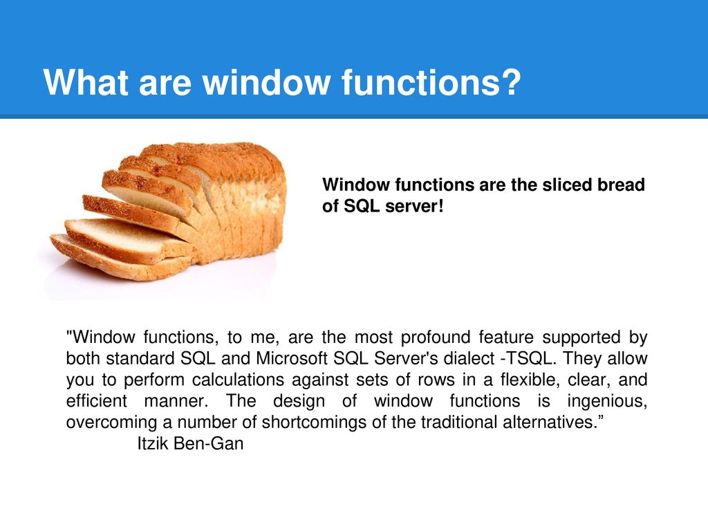 Data analysis with sql window functions ppt download