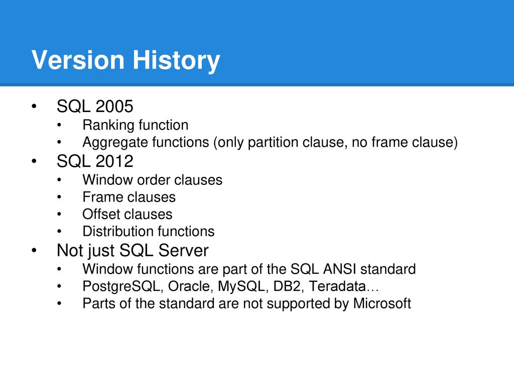 Data analysis with sql window functions ppt download