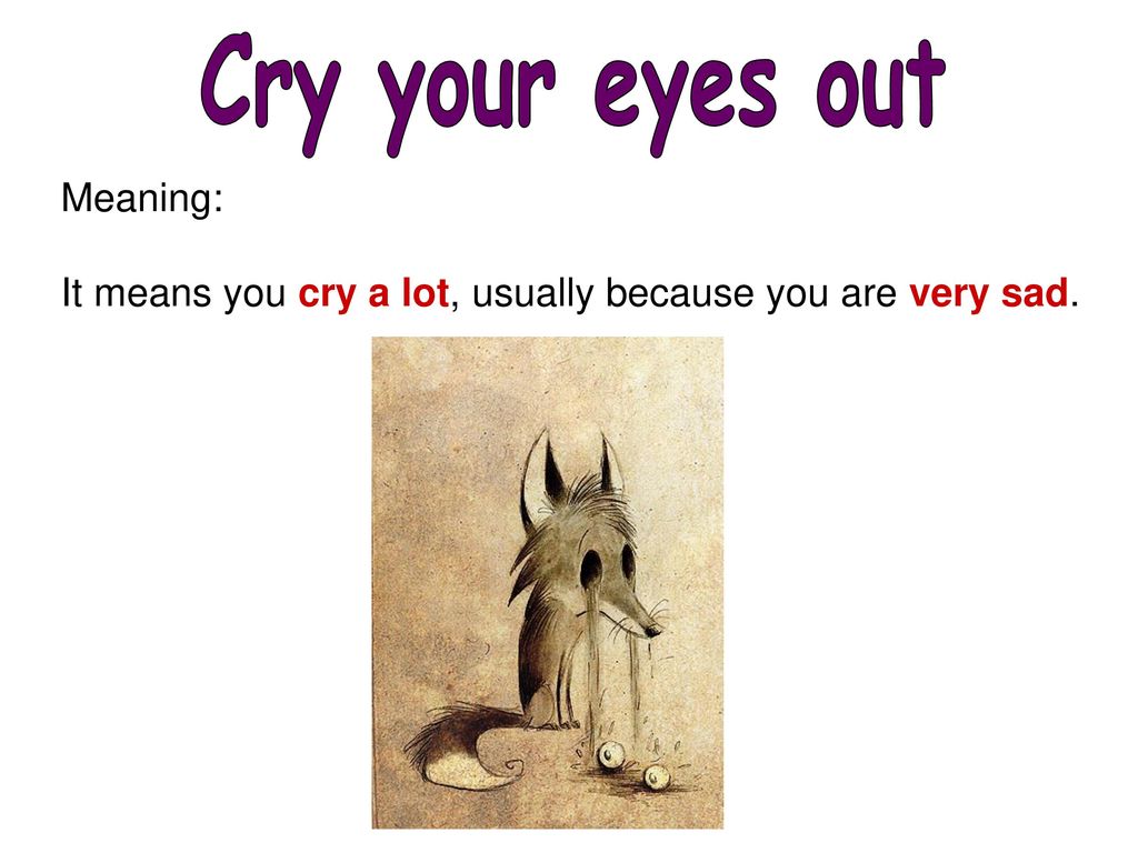 Idiom: Cry your eyes out (meaning and examples)