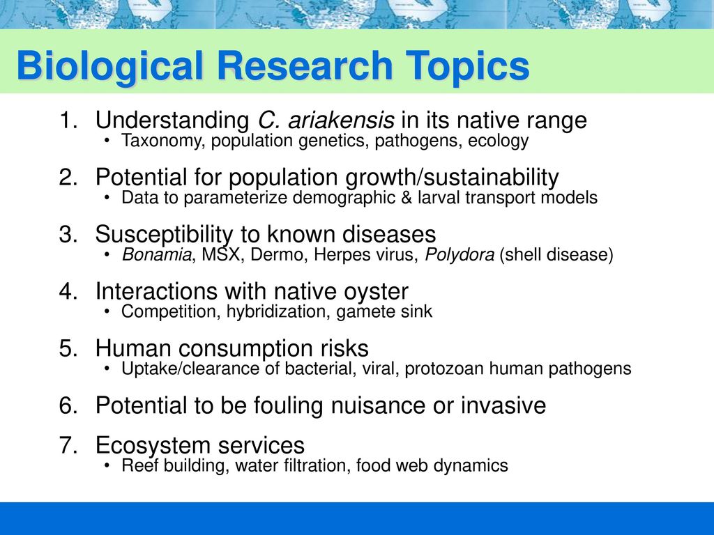 NOAA’s Non-native Oyster Research Program in Support of an EIS - ppt ...