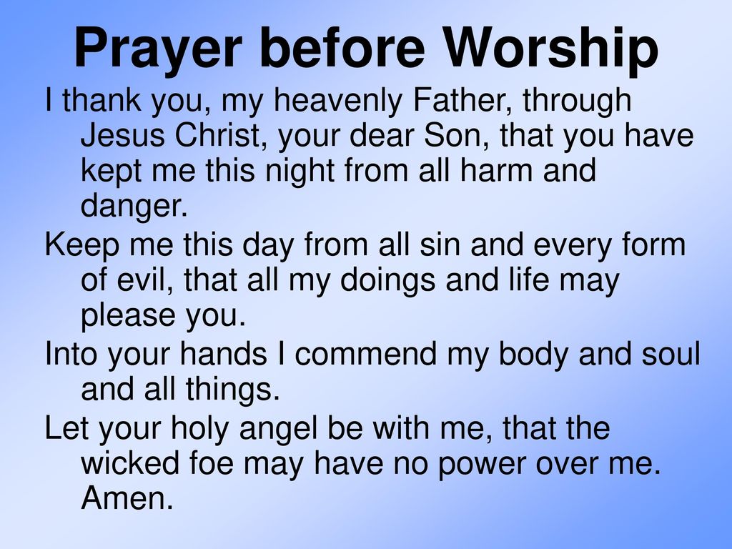 Prayer before Worship