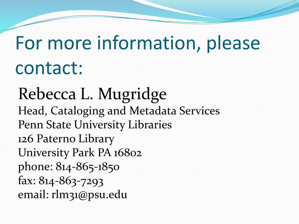 Rebecca L. Mugridge University of Pittsburgh - ppt download