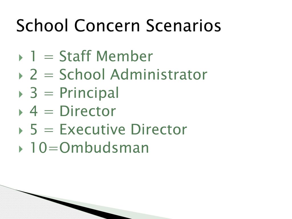 School Concern Scenarios