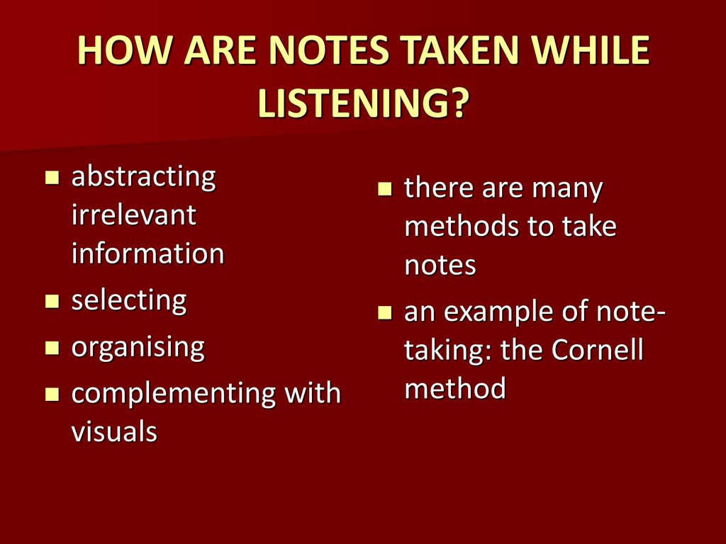 Note Taking And Note Making Ppt Download