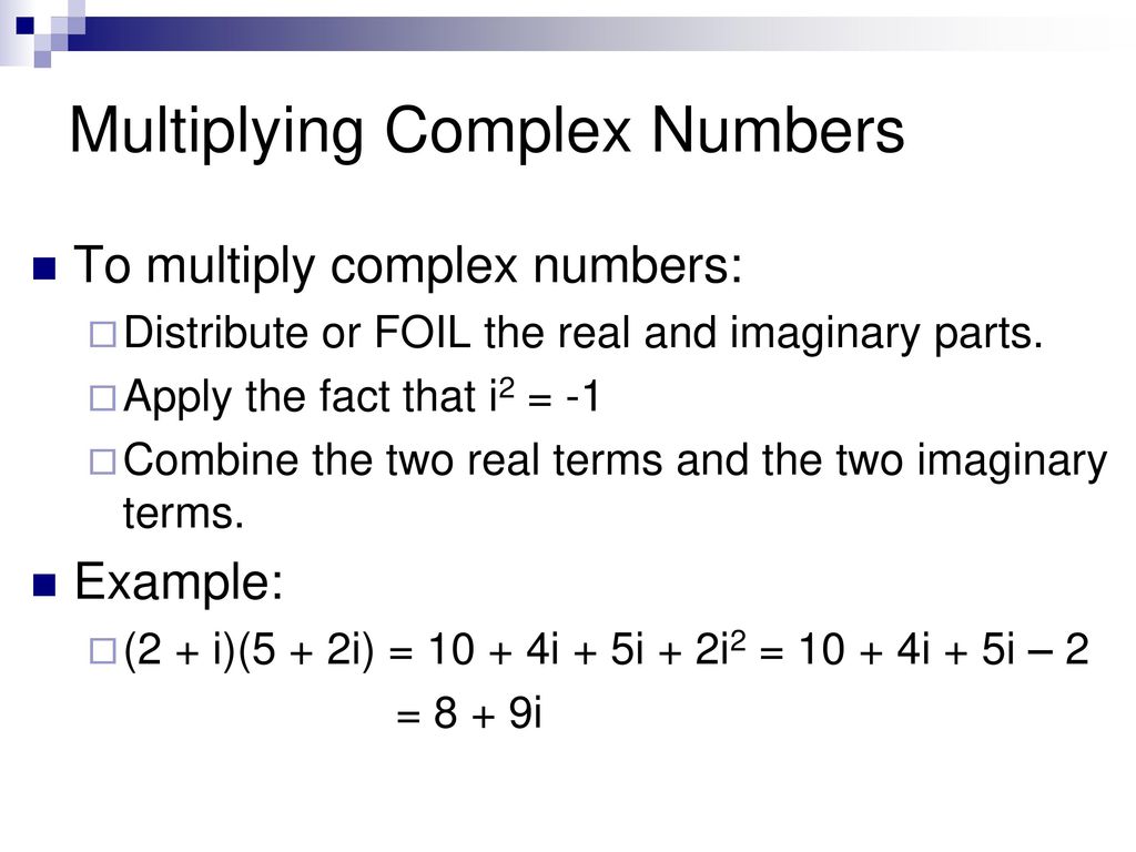 Lesson 21-21 Complex Numbers. - ppt download Pertaining To Multiplying Complex Numbers Worksheet