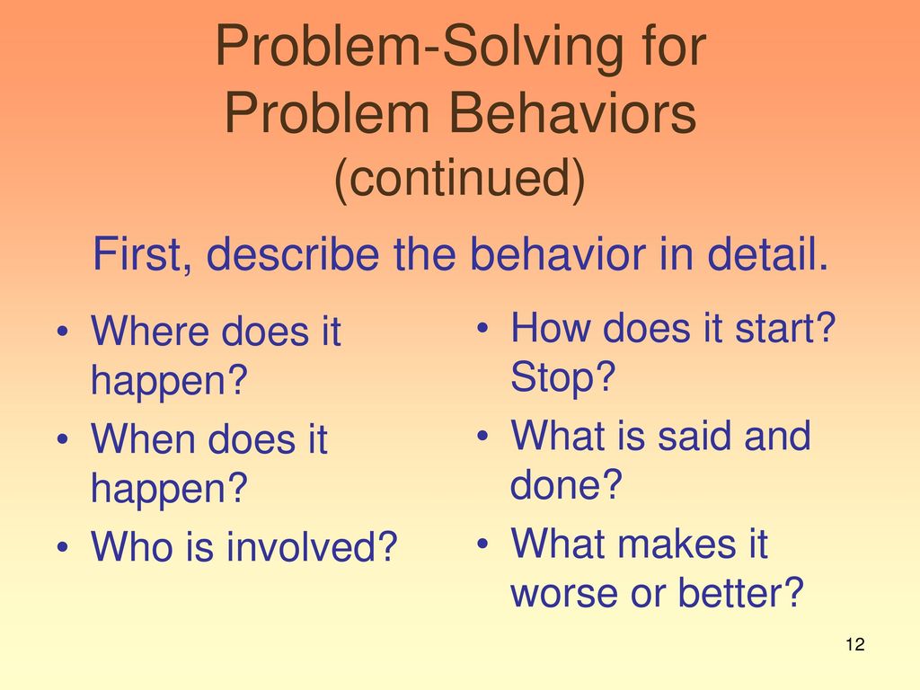 problem solving in behavior