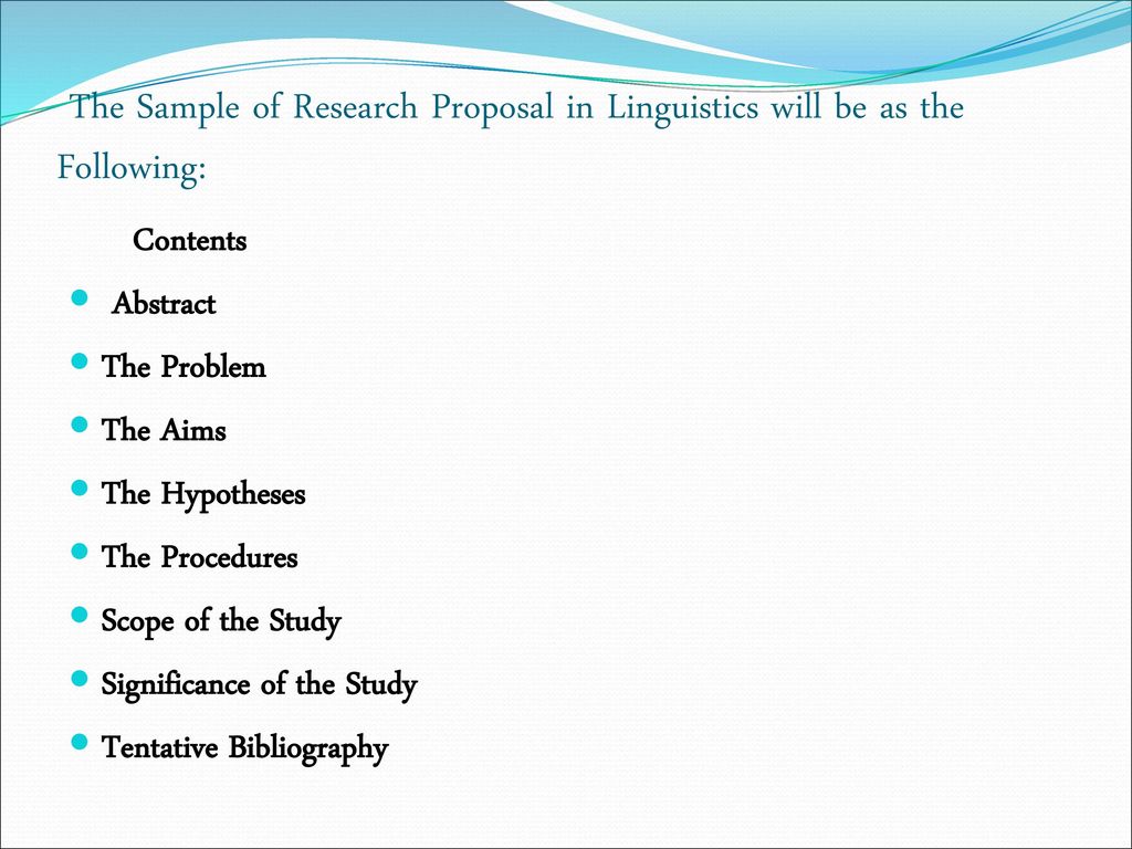 linguistics research proposal sample