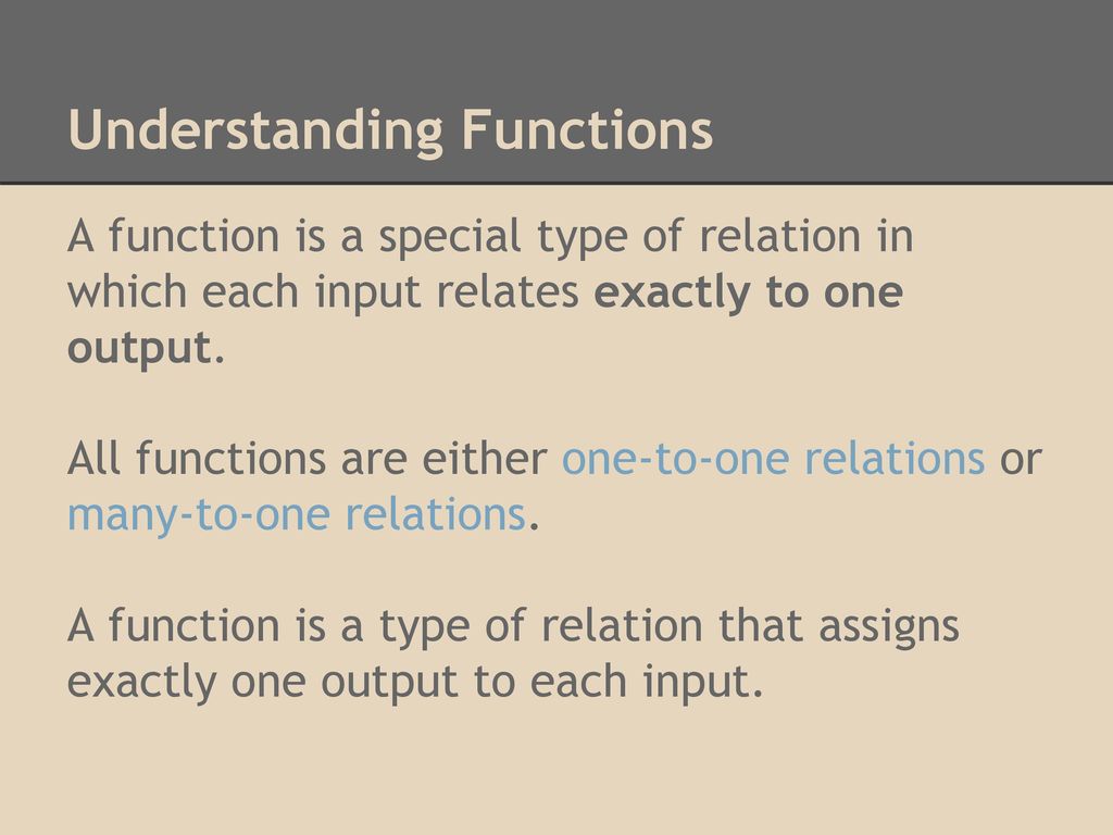 Understanding Functions