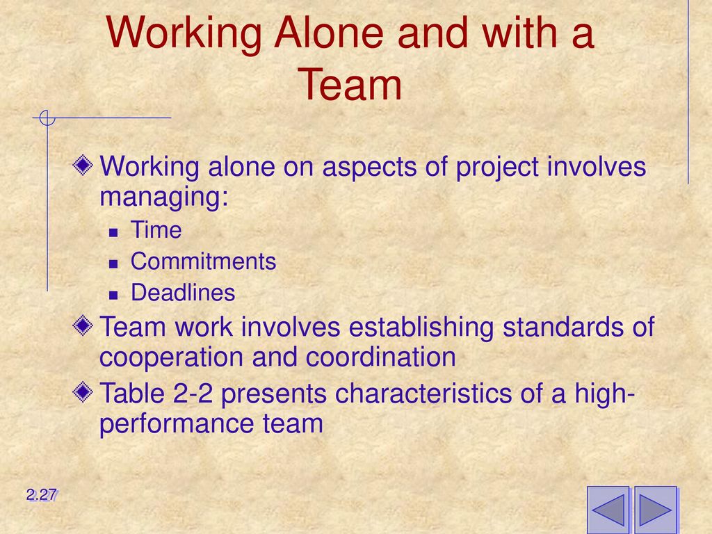 Working Alone and with a Team