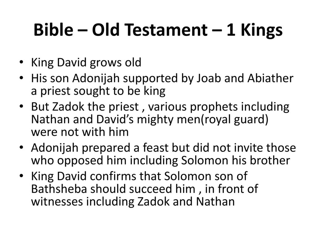 Bible – Old Testament – 1 Kings - ppt download