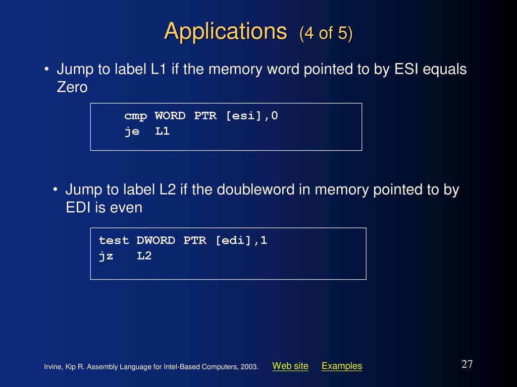 Assembly Language For Intel Based Computers 4th Edition Ppt