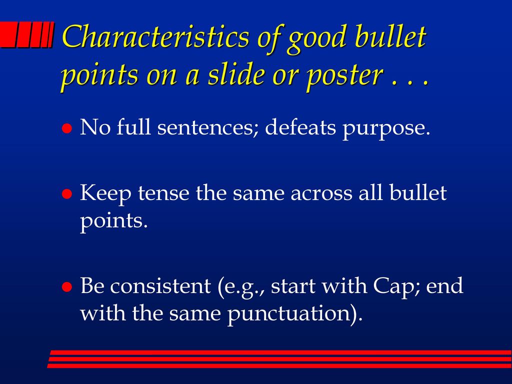 Purpose Of Bullet Points