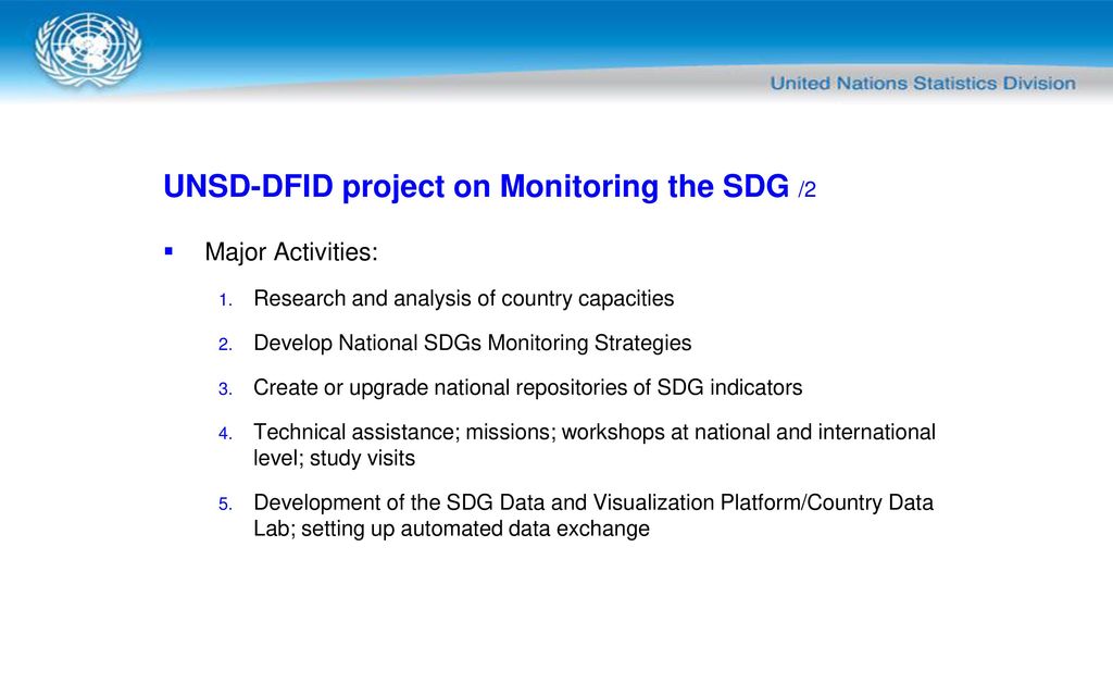 Bolster Data For The SDGs: UNSD Capacity Building Initiatives - Ppt ...