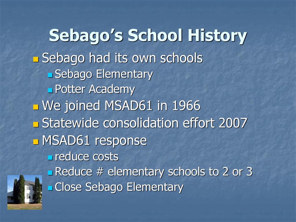 Vote on Nov 7 Remove the threat to closing Sebago Elementary School ...