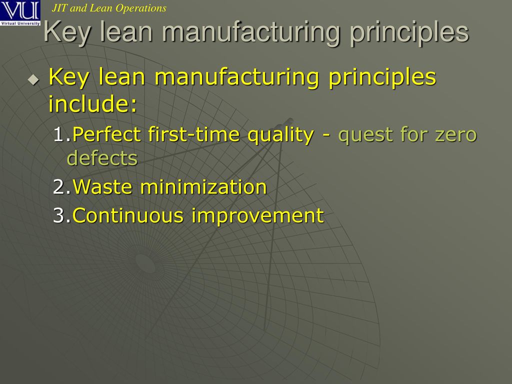 Key lean manufacturing principles