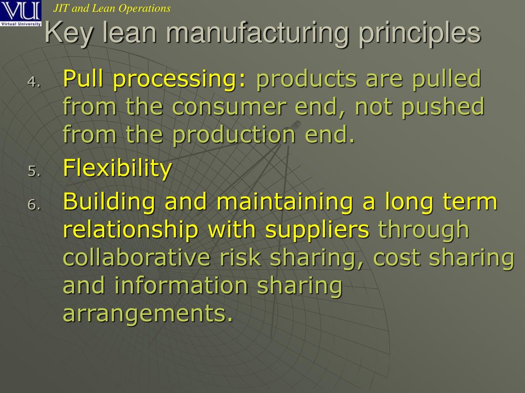 Key lean manufacturing principles