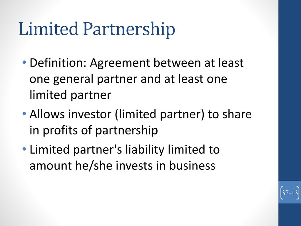 partnerships: termination and limited partnerships - ppt download