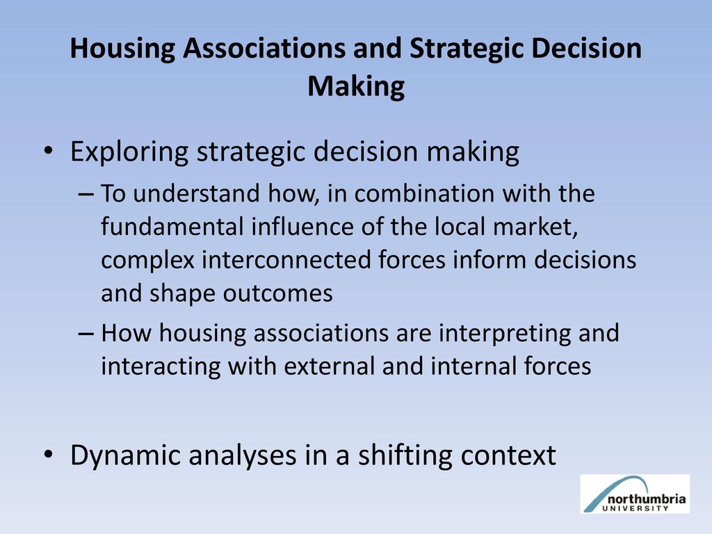 Housing Associations and Strategic Decision Making