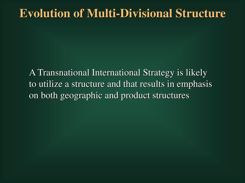 Evolution of Multi-Divisional Structure