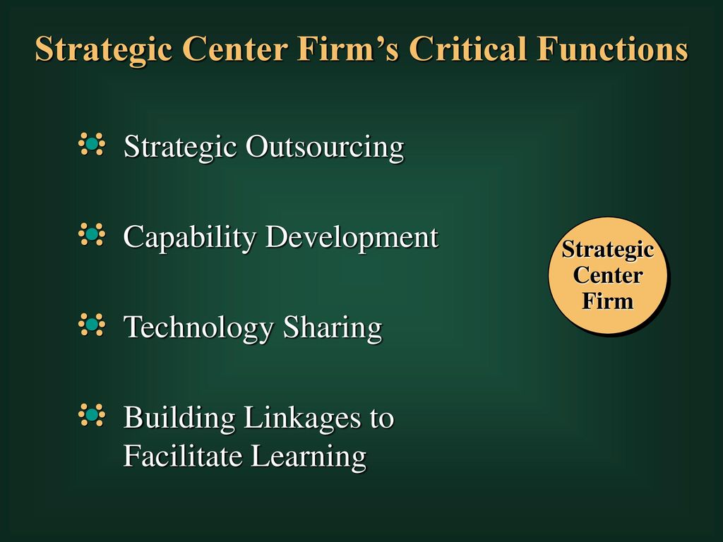 Strategic Center Firm’s Critical Functions