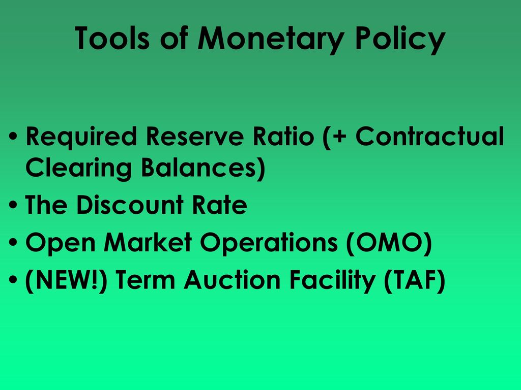 Monetary Policy Tools.