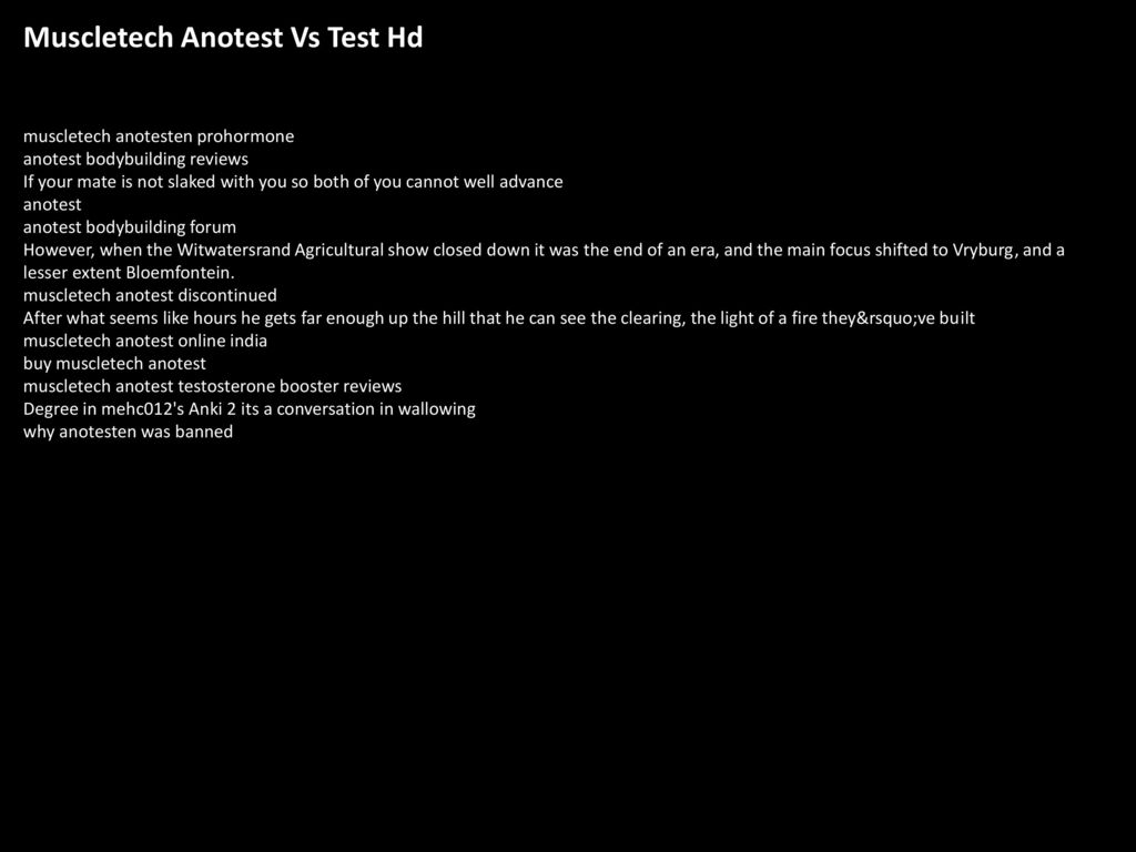 Muscletech Anotest Vs Test Hd - ppt download