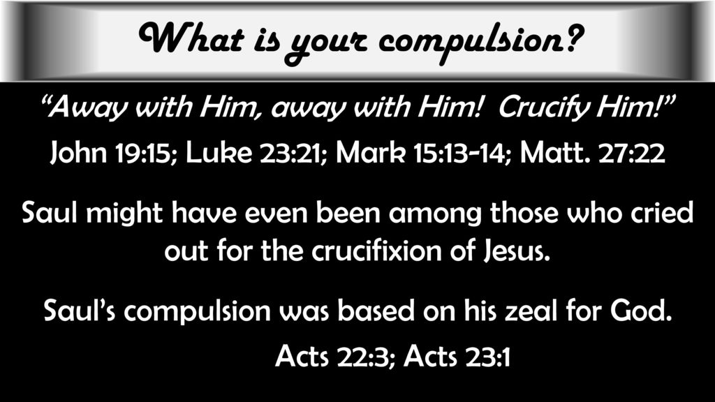 What is your compulsion? A debate that has been going on for some time ...