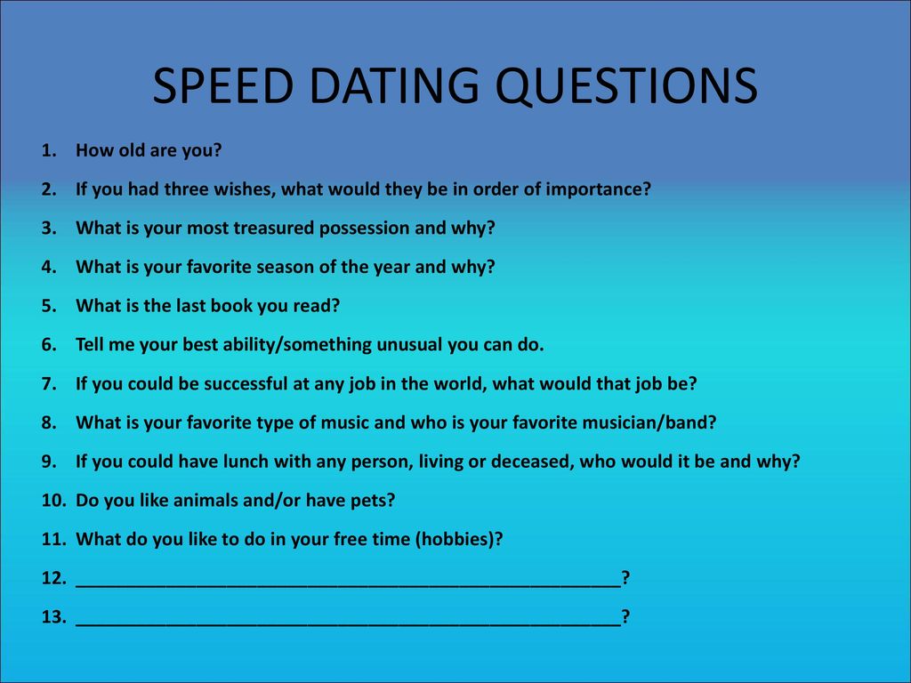 Interview Questions Dating