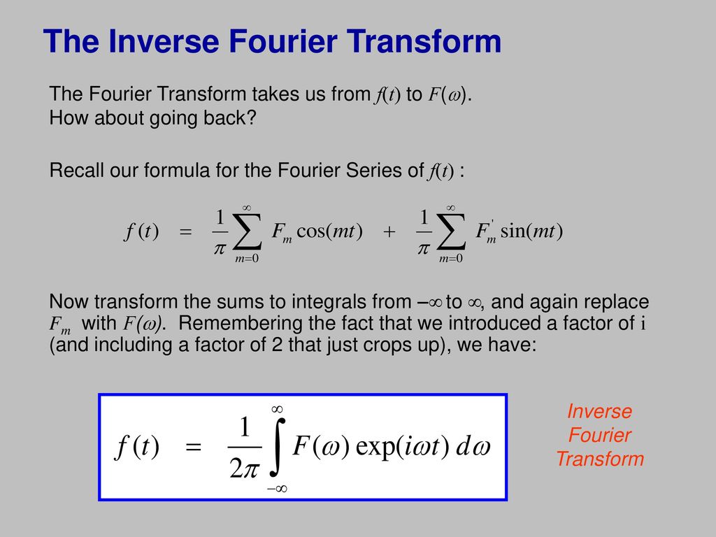 The Inverse Fourier Transform