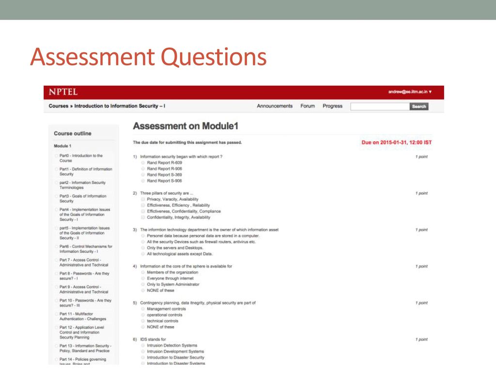 Assessment Questions