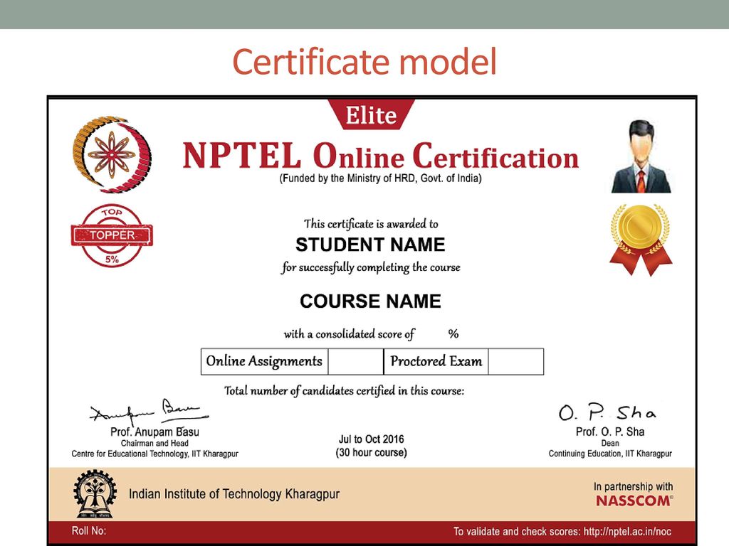 Certificate model