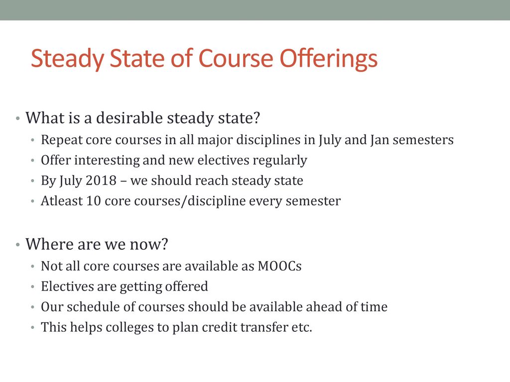 Steady State of Course Offerings