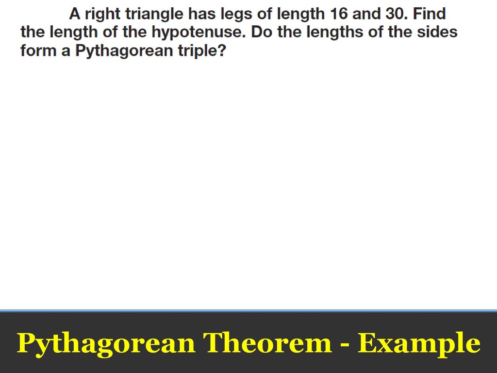Pythagorean Theorem - Example
