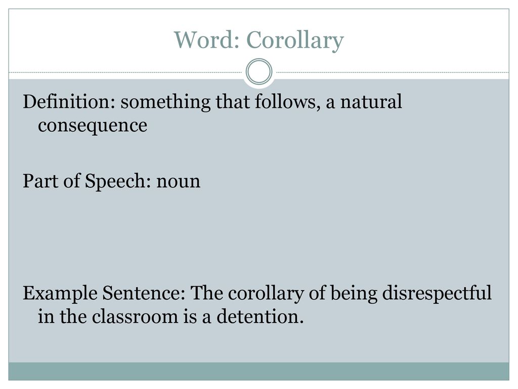 corollary example