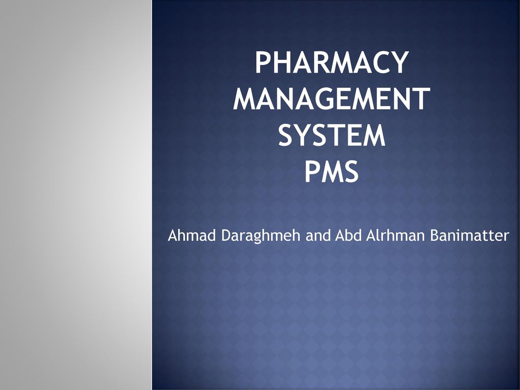 Pharmacy Management System pms