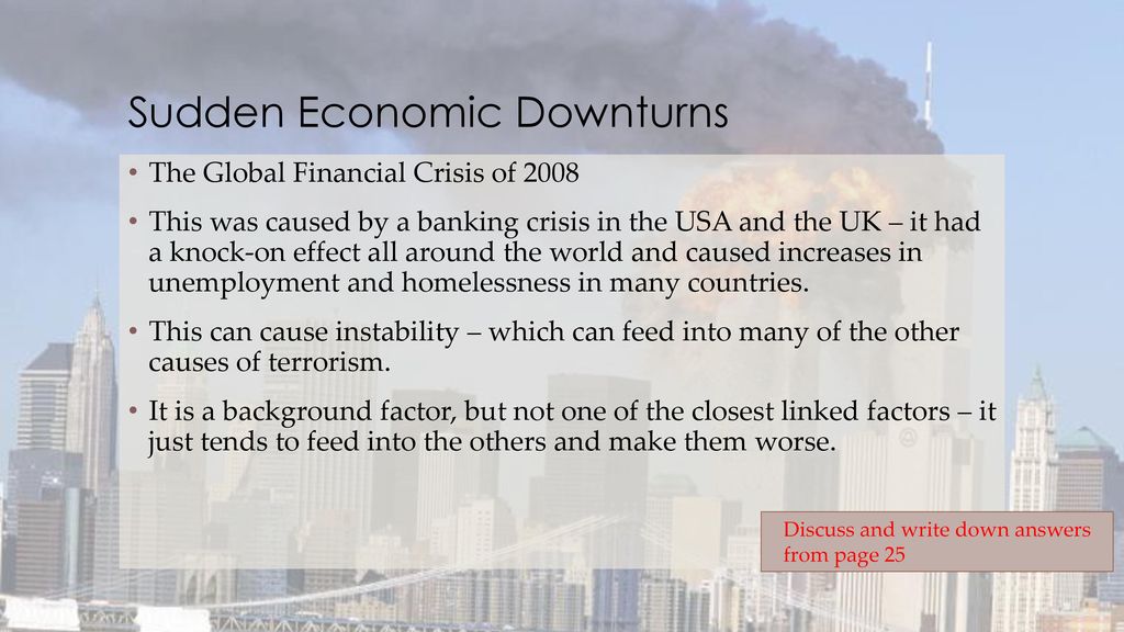 Sudden Economic Downturns