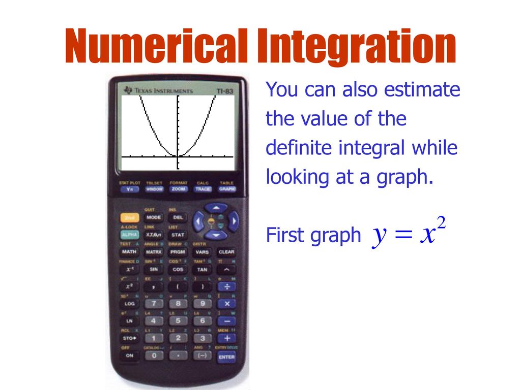 Your graphing calculator can be used to evaluate definite integrals: - ppt  download