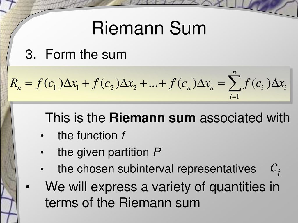 Riemann sums and the definite integral ppt download