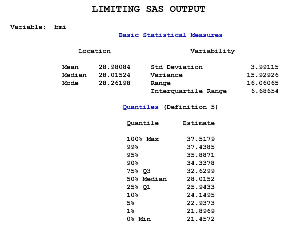 Lesson 3 overview descriptive procedures controlling sas output ppt